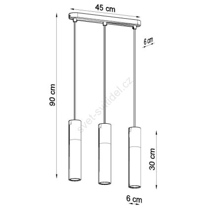 Hanglamp aan koord BORGIO 3xGU10/40W/230V