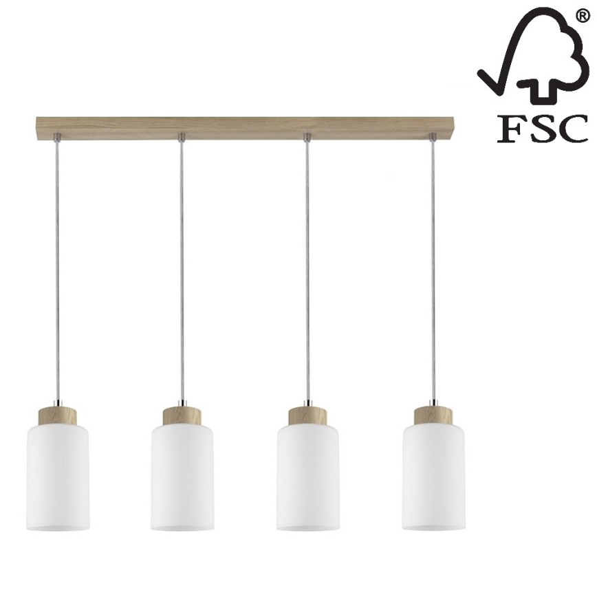 Hanglamp aan koord BOSCO 4xE27/60W/230V - FSC-gecertificeerd