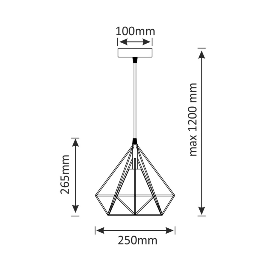 Hanglamp aan koord BROXTON 1xE27/20W/230V