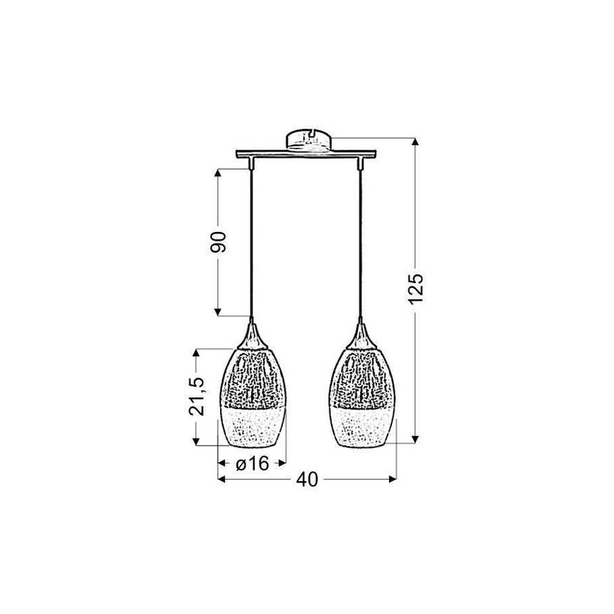 Hanglamp aan koord CELIA 2xE27/60W/230V