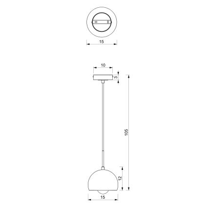 Hanglamp aan koord COOL 1xE27/60W/230V