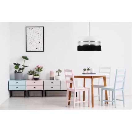 Hanglamp aan koord CORAL 1xE27/60W/230V zwart-wit