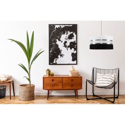 Hanglamp aan koord CORAL 1xE27/60W/230V zwart-wit