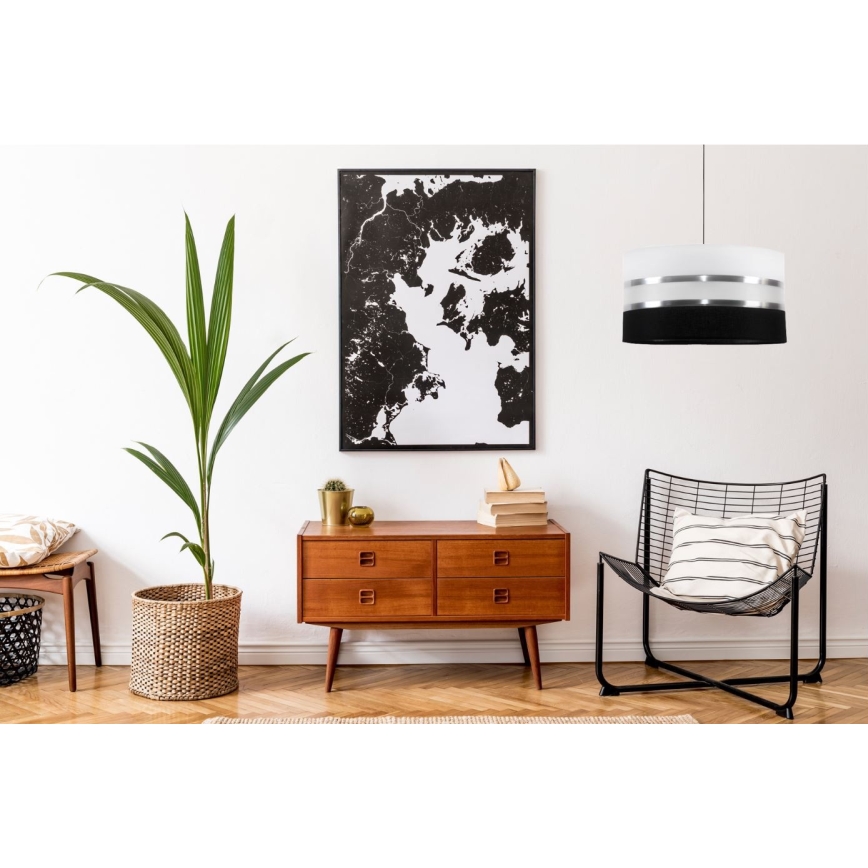 Hanglamp aan koord CORAL 1xE27/60W/230V zwart-wit