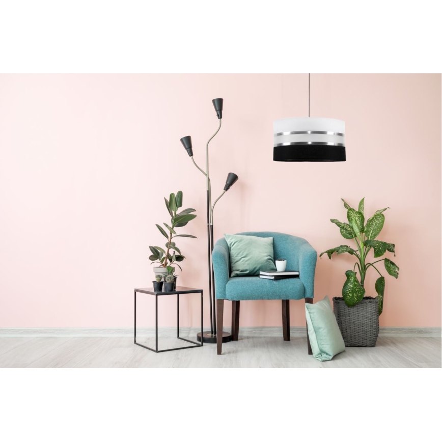 Hanglamp aan koord CORAL 1xE27/60W/230V zwart-wit