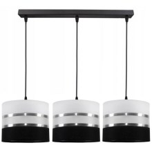 Hanglamp aan koord CORAL 3xE27/60W/230V zwart-wit