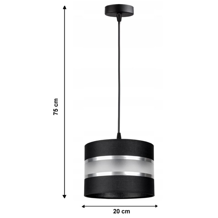 Hanglamp aan koord CORAL S 1xE27/60W/230V zwart