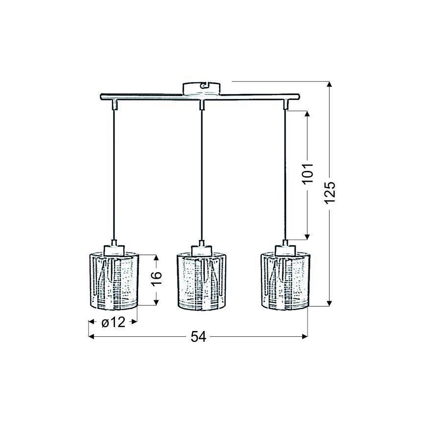 Hanglamp aan koord COX 3xE27/60W/230V