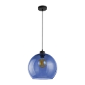 Hanglamp aan koord CUBUS 1xE27/60W/230V blauw