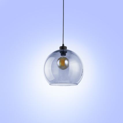 Hanglamp aan koord CUBUS 1xE27/60W/230V blauw