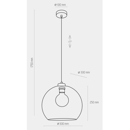 Hanglamp aan koord CUBUS 1xE27/60W/230V