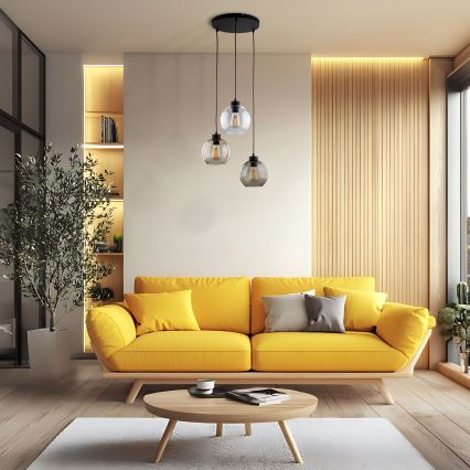 Hanglamp aan koord CUBUS 3xE27/60W/230V