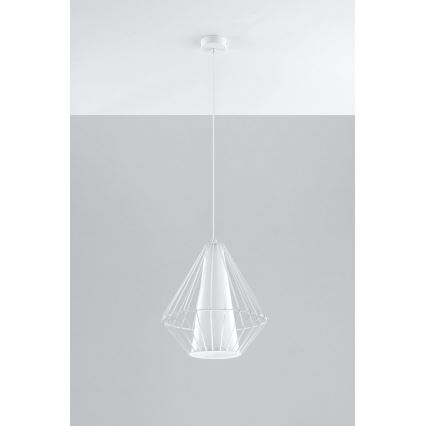 Hanglamp aan koord DEMI 1xE27/60W/230V wit