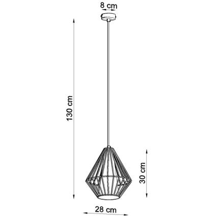 Hanglamp aan koord DEMI 1xE27/60W/230V wit