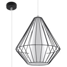 Hanglamp aan koord DEMI 1xE27/60W/230V zwart/wit