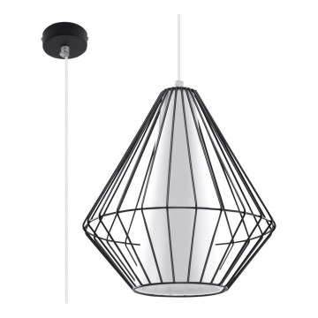 Hanglamp aan koord DEMI 1xE27/60W/230V zwart/wit