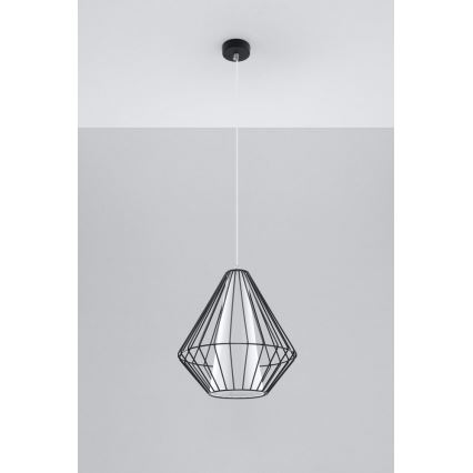 Hanglamp aan koord DEMI 1xE27/60W/230V zwart/wit