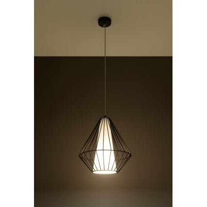 Hanglamp aan koord DEMI 1xE27/60W/230V zwart/wit