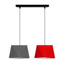 Hanglamp aan koord DIAMENT 2xE27/60W/230V grijs rood