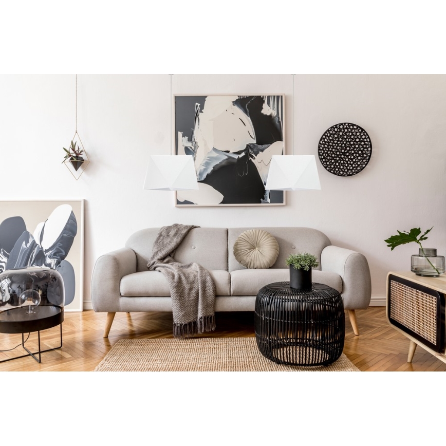 Hanglamp aan koord DIAMENT 2xE27/60W/230V wit
