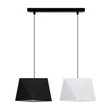 Hanglamp aan koord DIAMENT 2xE27/60W/230V zwart-wit
