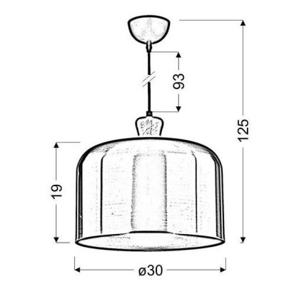 Hanglamp aan koord DICTORIA 1xE27/40W/230V