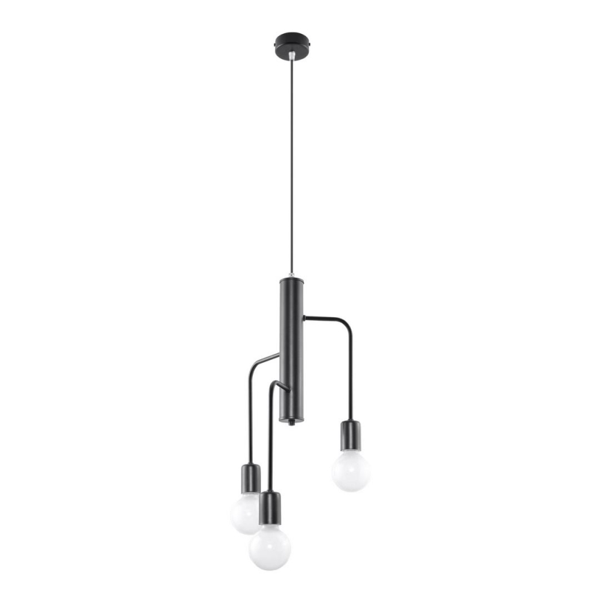 Hanglamp aan koord DUOMO 3M 3xE27/60W/230V zwart