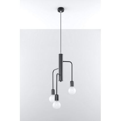 Hanglamp aan koord DUOMO 3M 3xE27/60W/230V zwart