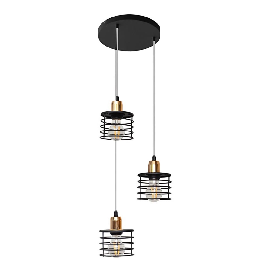 Hanglamp aan koord EDISON 3xE27/15W/230V