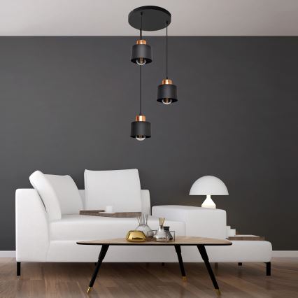 Hanglamp aan koord EDISON 3xE27/15W/230V