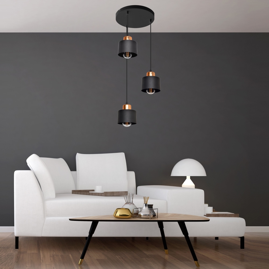 Hanglamp aan koord EDISON 3xE27/15W/230V