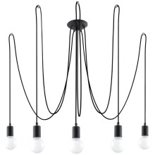 Hanglamp aan koord EDISON 5 5xE27/60W/230V zwart