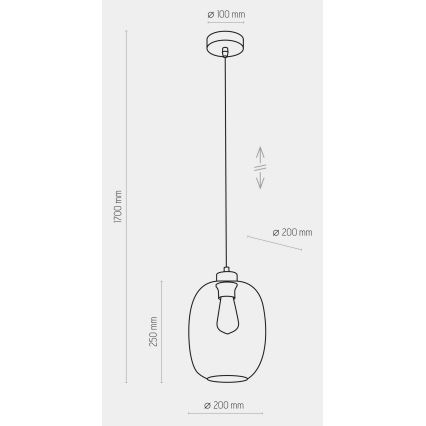 Hanglamp aan koord ELIO 1xE27/15W/230V