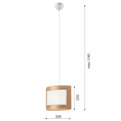 Hanglamp aan koord ELODIE 1xE27/60W/230V eiken