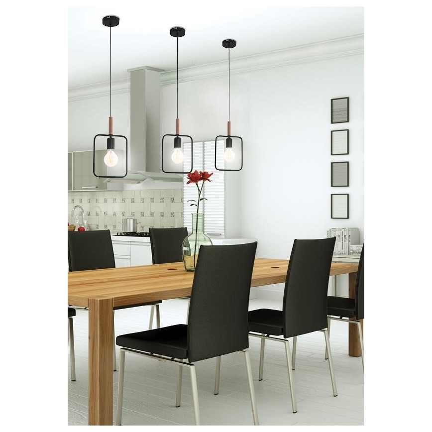 Hanglamp aan koord FRAME 1xE27/60W/230V zwart