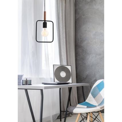 Hanglamp aan koord FRAME 1xE27/60W/230V zwart