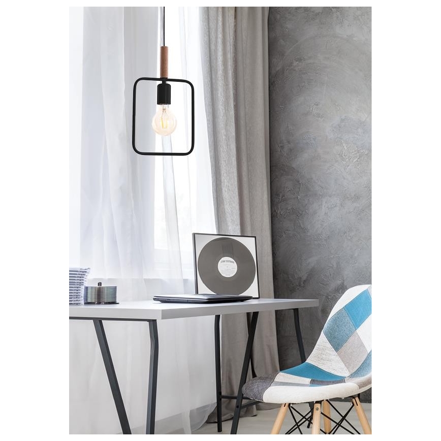 Hanglamp aan koord FRAME 1xE27/60W/230V zwart