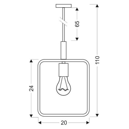 Hanglamp aan koord FRAME 1xE27/60W/230V zwart