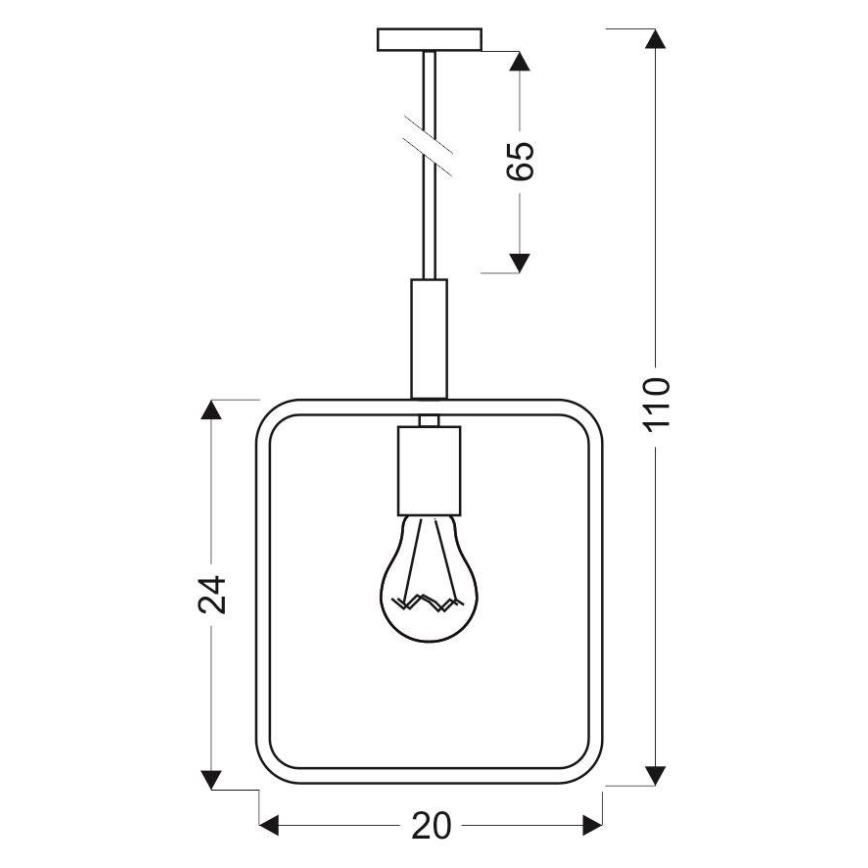 Hanglamp aan koord FRAME 1xE27/60W/230V zwart