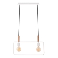 Hanglamp aan koord FRAME 2xE27/60W/230V wit