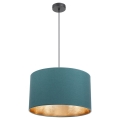 Hanglamp aan koord GLEAM 1xE27/60W/230V turquoise/gouden