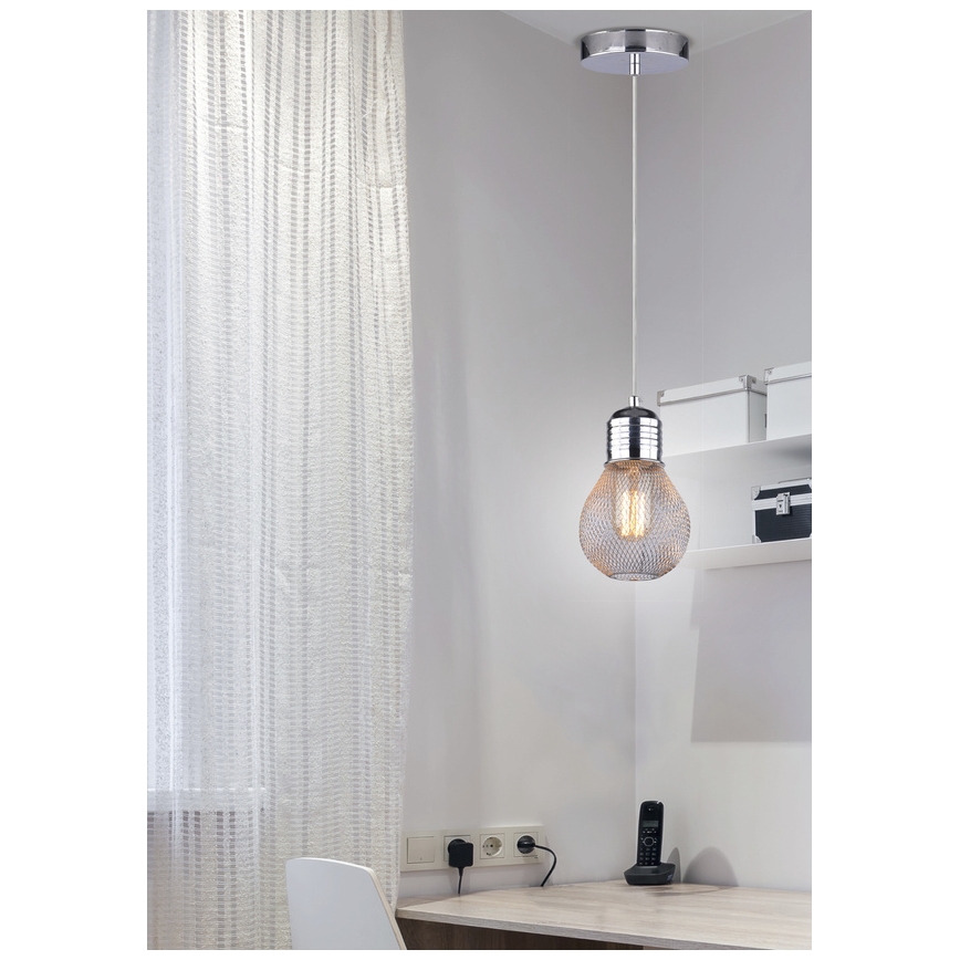 Hanglamp aan koord GLIVA 1xE27/60W/230V