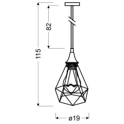 Hanglamp aan koord GRAF 1xE27/60W/230V