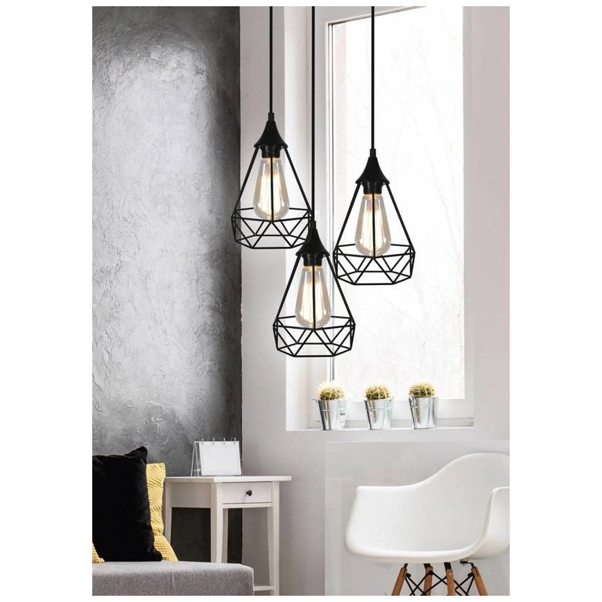 Hanglamp aan koord GRAF 3xE27/60W/230V