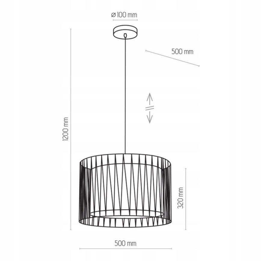 Hanglamp aan koord HARMONY BLACK 3xE27/60W/230V