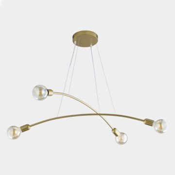 Hanglamp aan koord HELIX 4xE27/60W/230V gouden