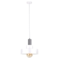 Hanglamp aan koord IZA 1xE27/60W/230V wit/glanzend chroom 