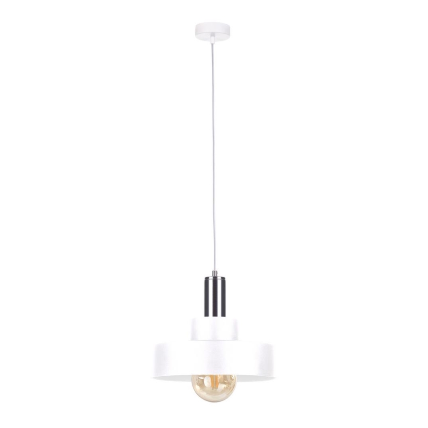 Hanglamp aan koord IZA 1xE27/60W/230V wit/glanzend chroom 