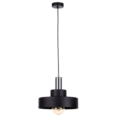 Hanglamp aan koord IZA 1xE27/60W/230V zwart/glanzend chroom 