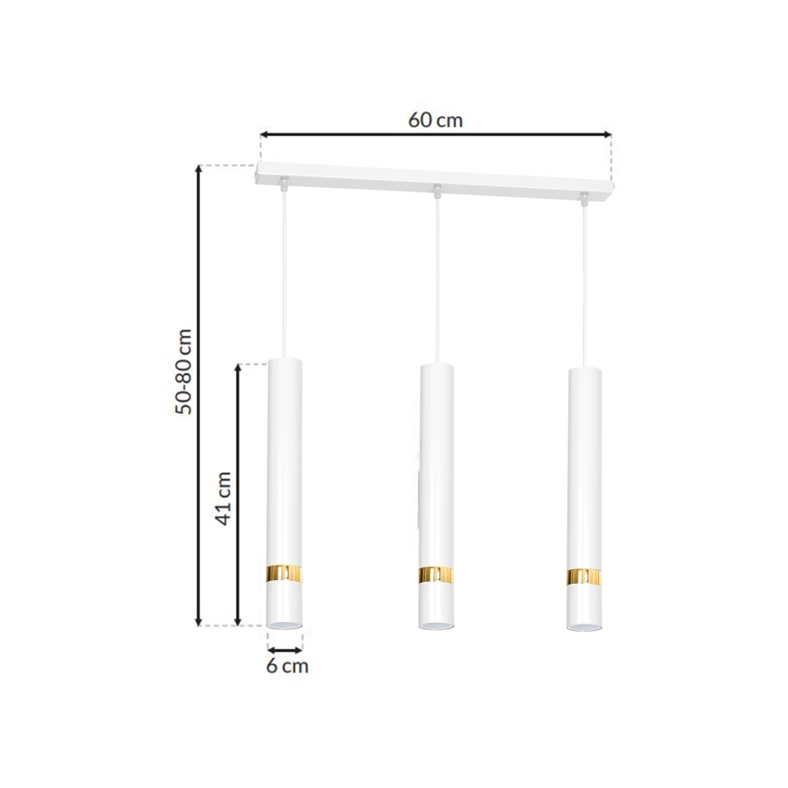 Hanglamp aan koord JOKER 3xGU10/60W/230V wit
